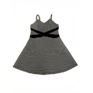 NEW sz 10/8 Girls Elisa B  Black/White Striped Girls Scuba Dress